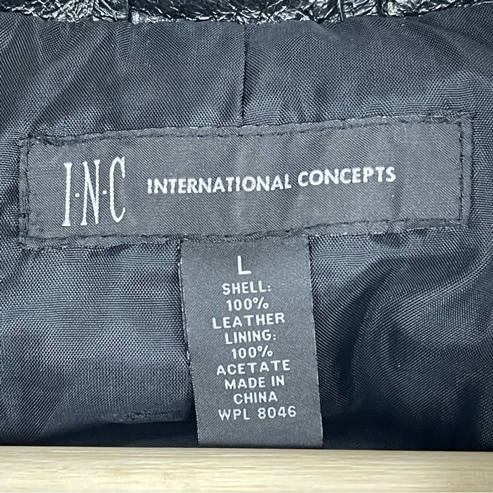 INC INTERNATIONAL CONCEPTS HIGH SHINE LEATHER HALF SLEEVE DOUBLE BREASTED COAT - Picture 11 of 11
